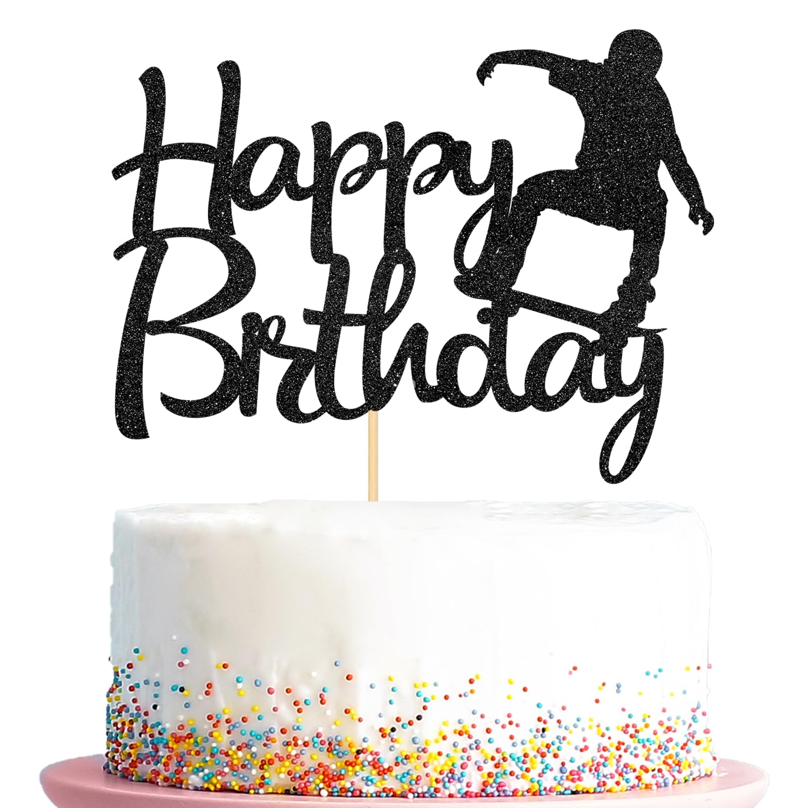 Doyomtoy Skateboard Cake Topper Set – 15-teilig, Geburtstagsdeko Für Jungen, Torte & Cupcakes