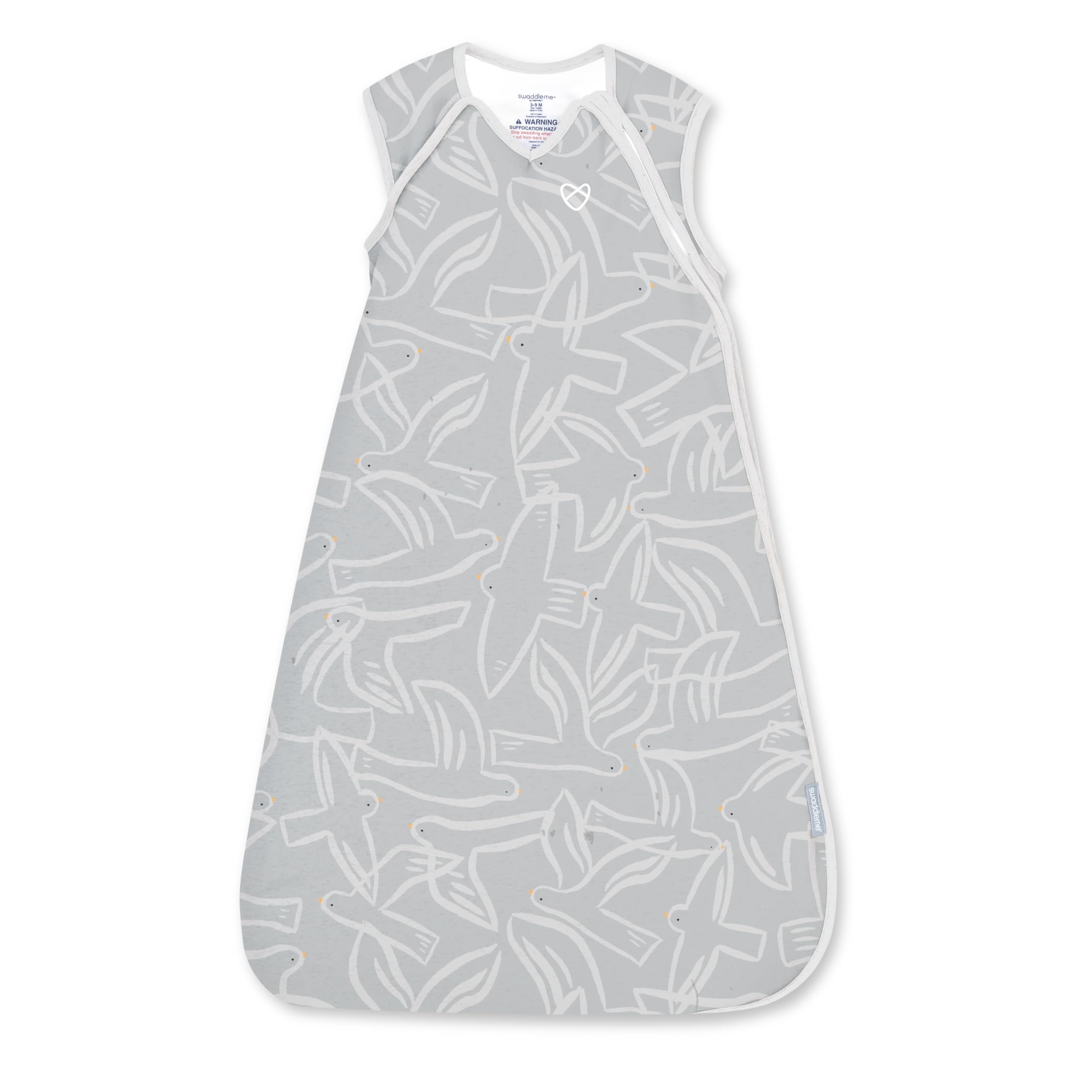Ingenuity SwaddleMe Schlafsack Baby 2.5 TOG, Größe 3-18 Monate, 6,4-10,9 kg, Hält Baby bei kühleren Temperaturen warm, Extra-langer Reißverschluss, 100% Baumwolle - Flock