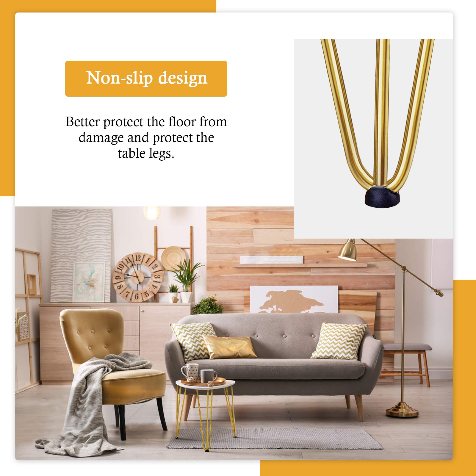 Gambe Per Mobili A Forcina | Set Di 4 | Acciaio | Altezza 10-75 Cm | Con Viti E Piedini - Foto 4