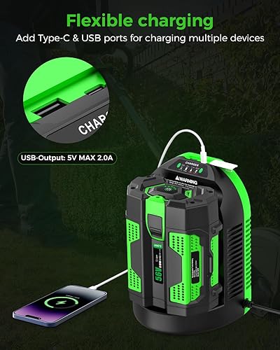 Miniatura 5 de Repuesto para cargador de batería EGO 56V compatible con batería EGO 56V BA1400T BA2242T BA2800T BA3360T - para EGO Power+ CH3200 CH5500 CH2800D