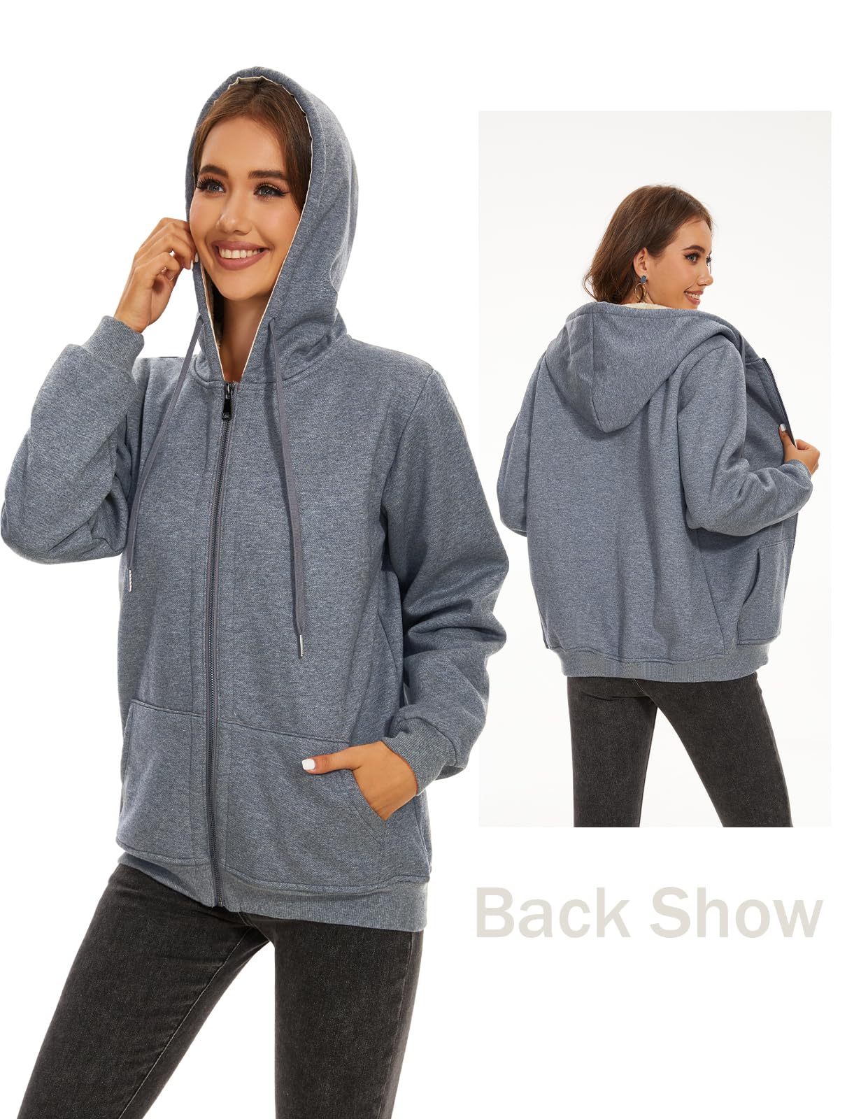 MOVE BEYOND Damska bluza z kapturem, bluza z kapturem, polarowa bluza z kapturem, bluza z kapturem