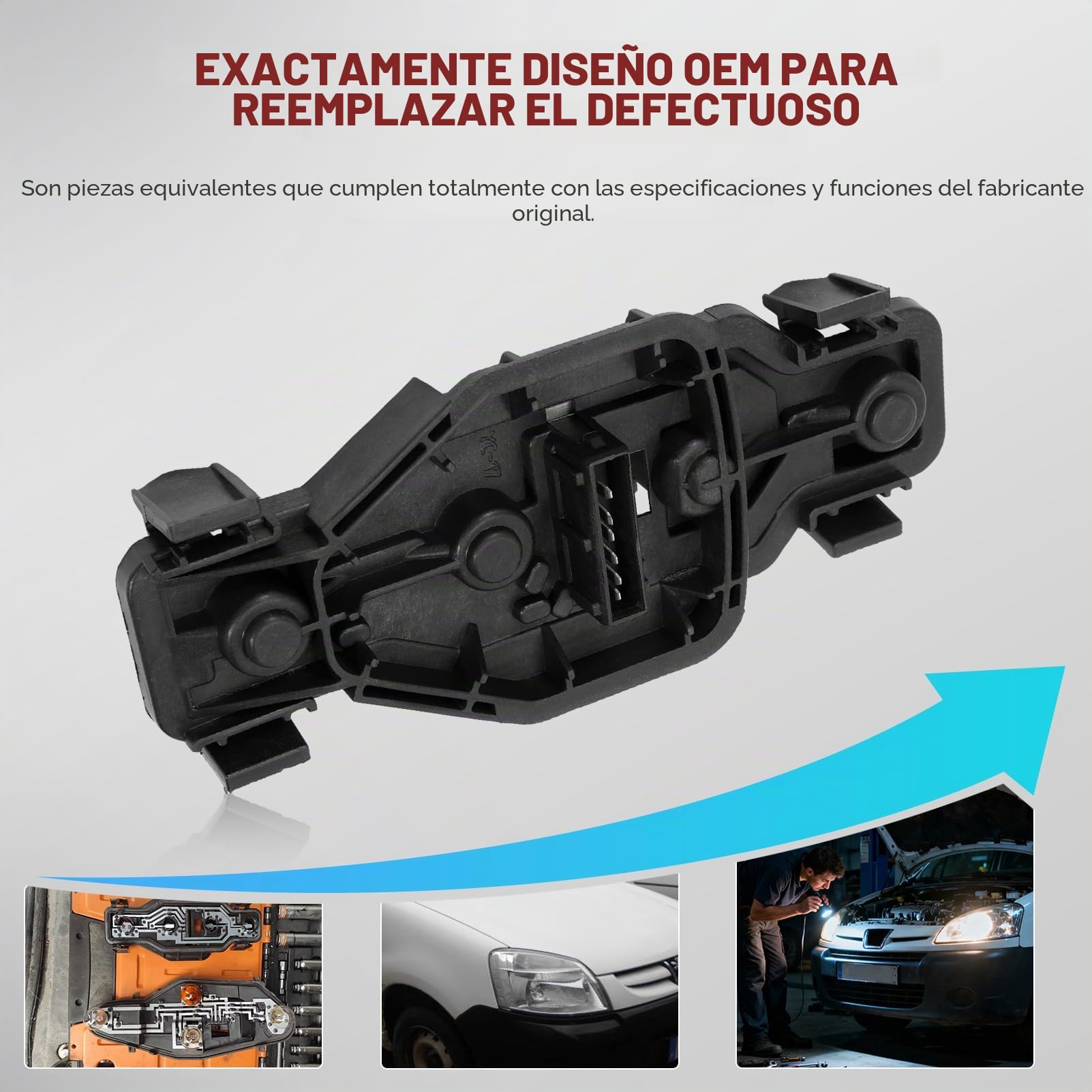 KASturbo Soporte para bombilla de luz trasera para Partner1996-2015 6346.79 | Berlingo 1996-2011, soporte de bombilla de luz trasera sustituye a 634679