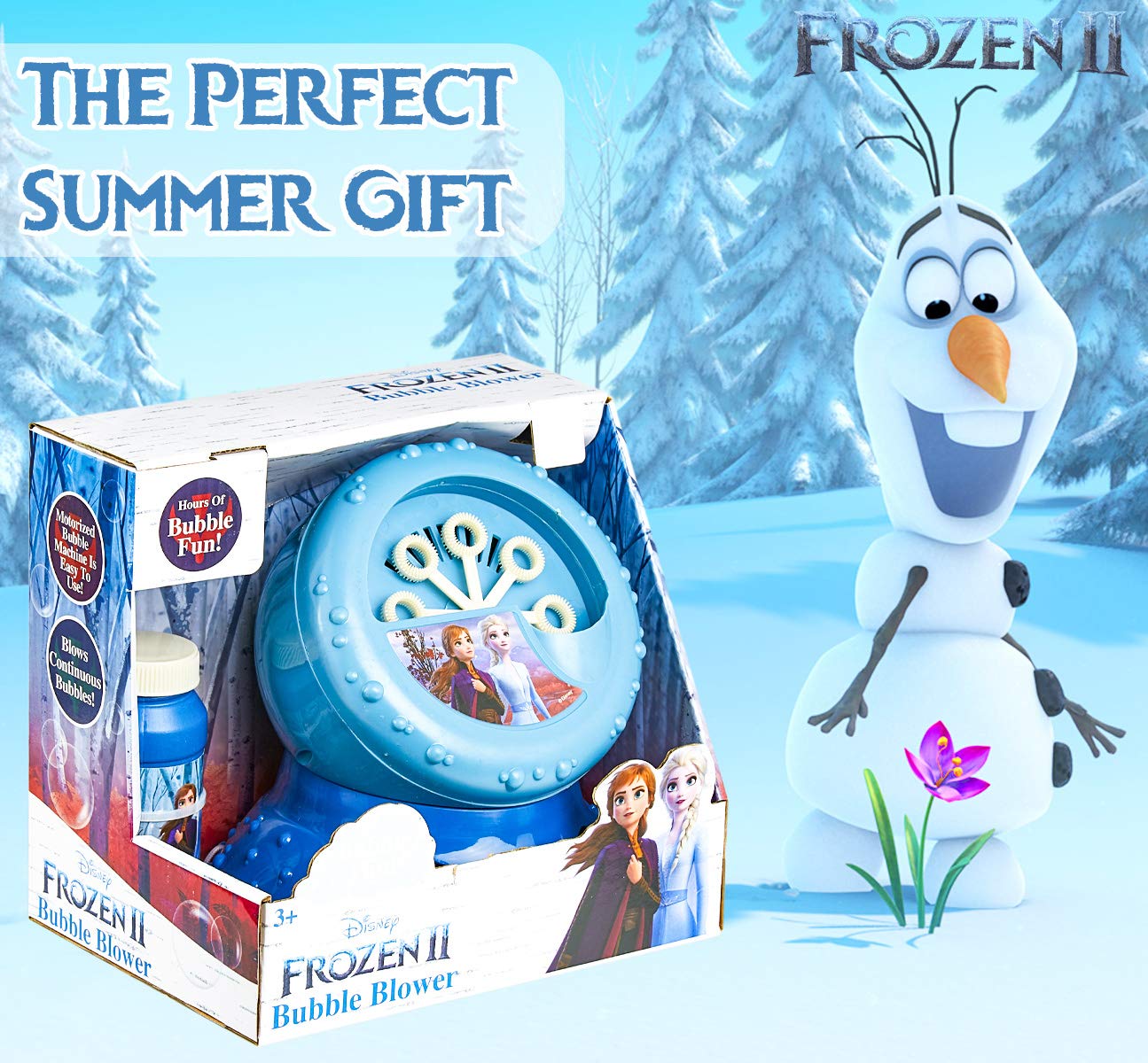 Disney Frozen 2 Bubble Machine Children, Indoor Outdoor Toy, Battery