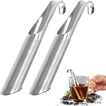 chá aço inoxidável, Chá Cachimbo Reutilizável com Gancho Suspensão, Filtro chá malha extrafina longo tubo chá íngreme para folhas chá soltas, ervas Sritob