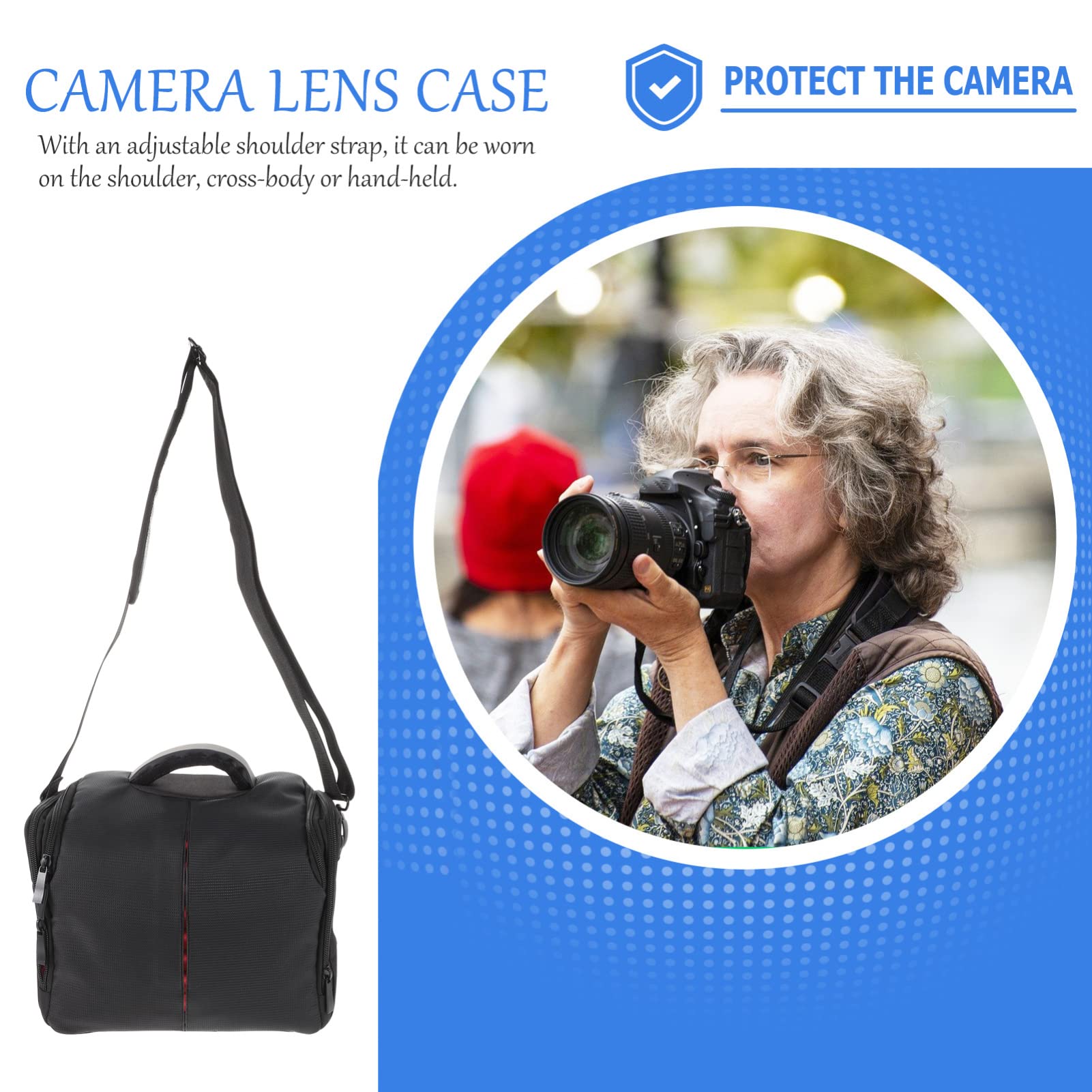 Gadpiparty Borsa Tracolla Regolabile e Copertura Antipioggia in Nylon per Trasporto Sicuro per Macchina Fotografica Reflex