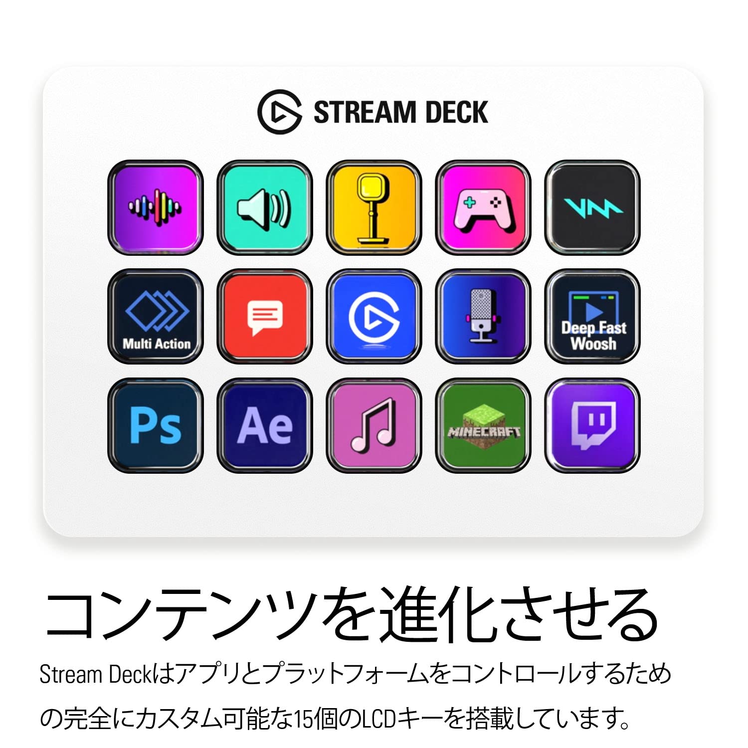 Amazon.co.jp: 【Amazon.co.jp限定】Elgato Stream Deck MK.2 White 