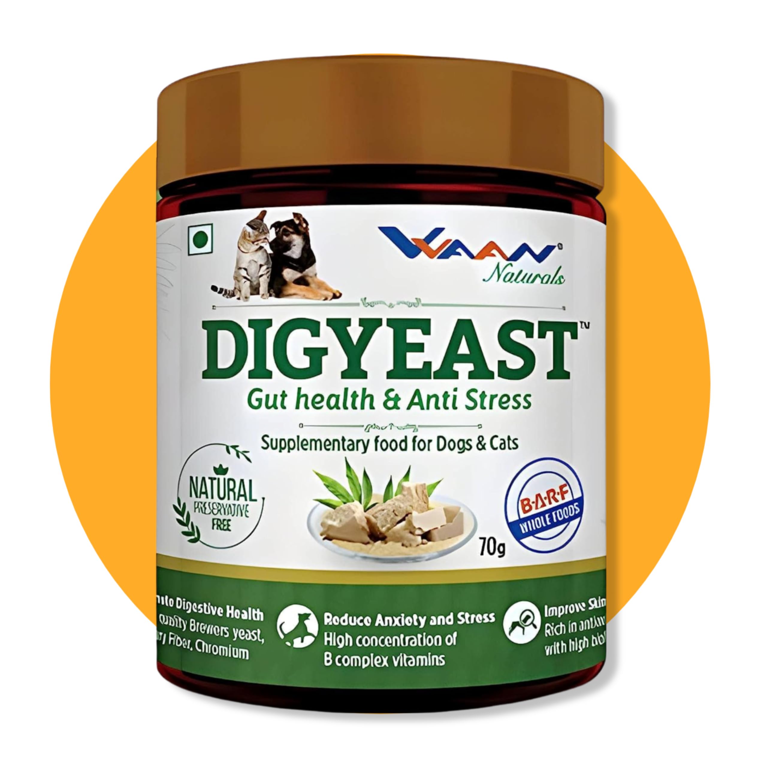 Digyeast Gut Health & Anti Stress Supplementary Food for Dogs 70g, Yellow (DGY-70G) (B09CQ7X95P) Amazon Price History, Amazon Price Tracker