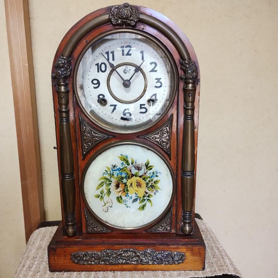 尾張時計 古時計ゼンマイアンティーク、稼働品