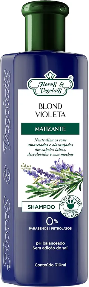 Flores e Vegetais Shampoo Matizante Blond Cinza 310Ml E Vegetais