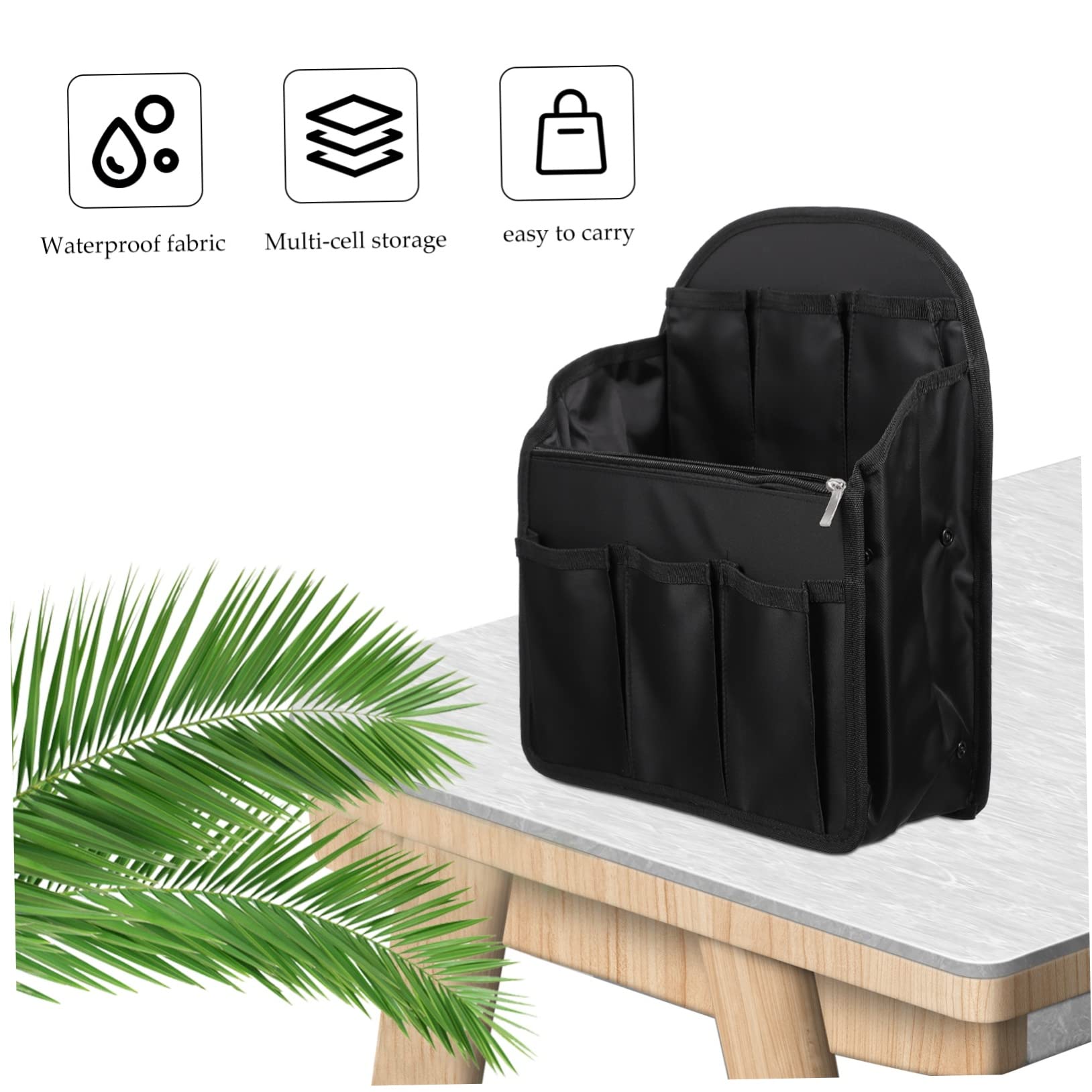 Organizer Zaino da Viaggio in Nylon Nero Scomparti Multipli e Tasche Multiple, Traspirante e Pieghevole, per L'organizzazione Durante i Viaggi