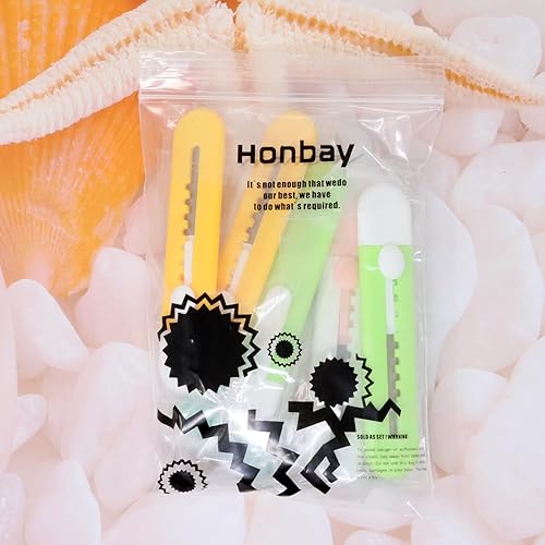 Miniatura 8 de Honbay 8 piezas de mini cuchillos utilitarios de color caramelo creativo lindo abrecartas cuchillo de arte portátil cuchillo retráctil sobre