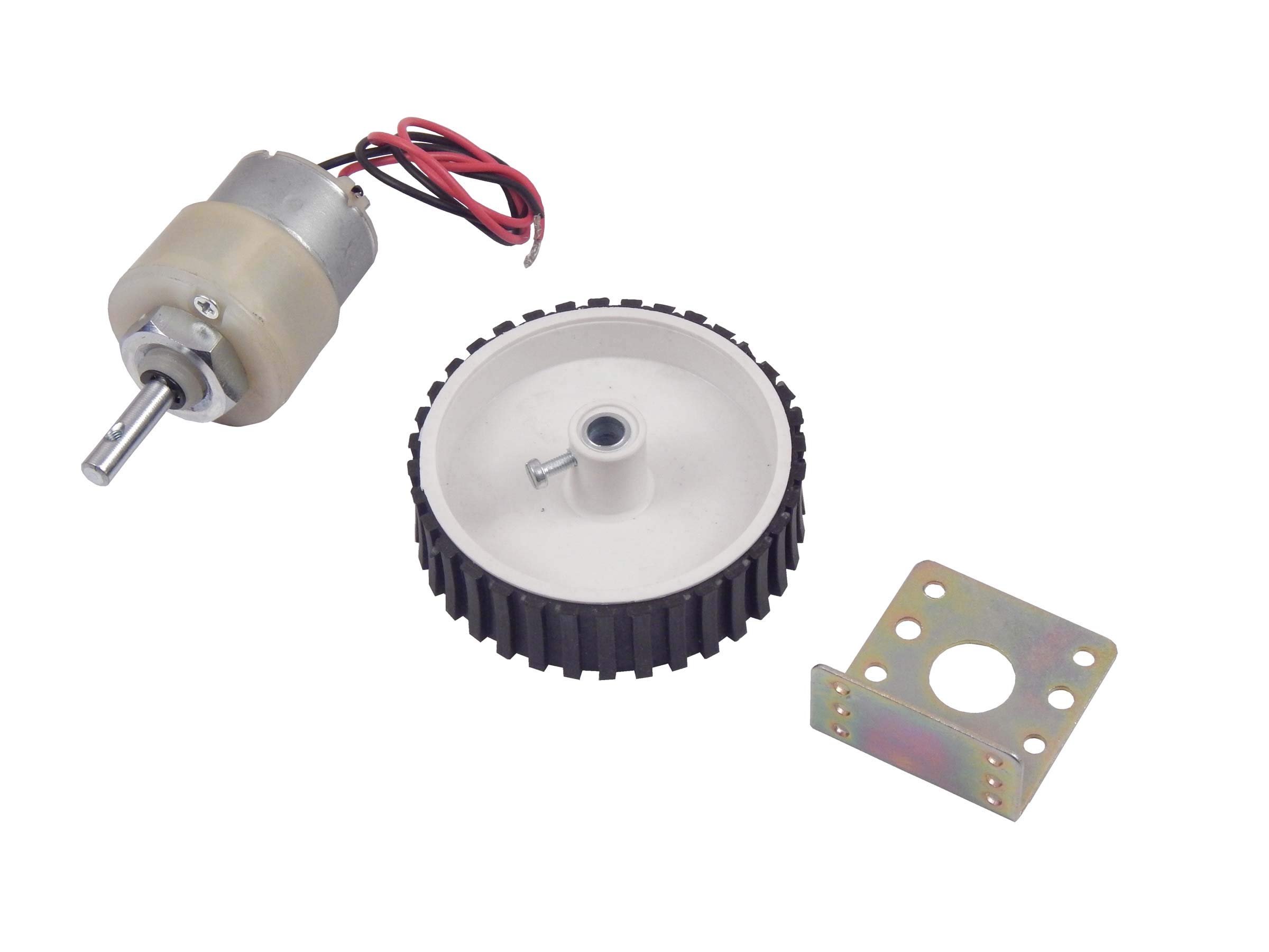 Geared DC Motor (100 RPM) + Wheel (7 cm) + DC Motor Clamp (B00UJBSXCC) Amazon Price History, Amazon Price Tracker