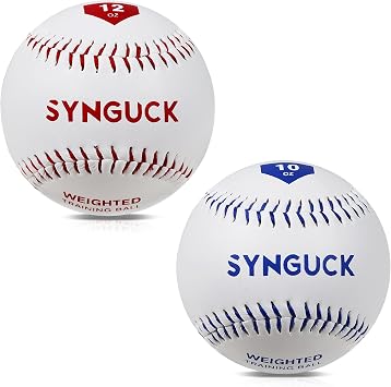 SYNGUCK Weighted Baseballs Set of 2/4/6 - Training Baseballs to Increase Pitching Speed, Arm Strength & Accuracy for Baseball Players, Coaches & Athletes
