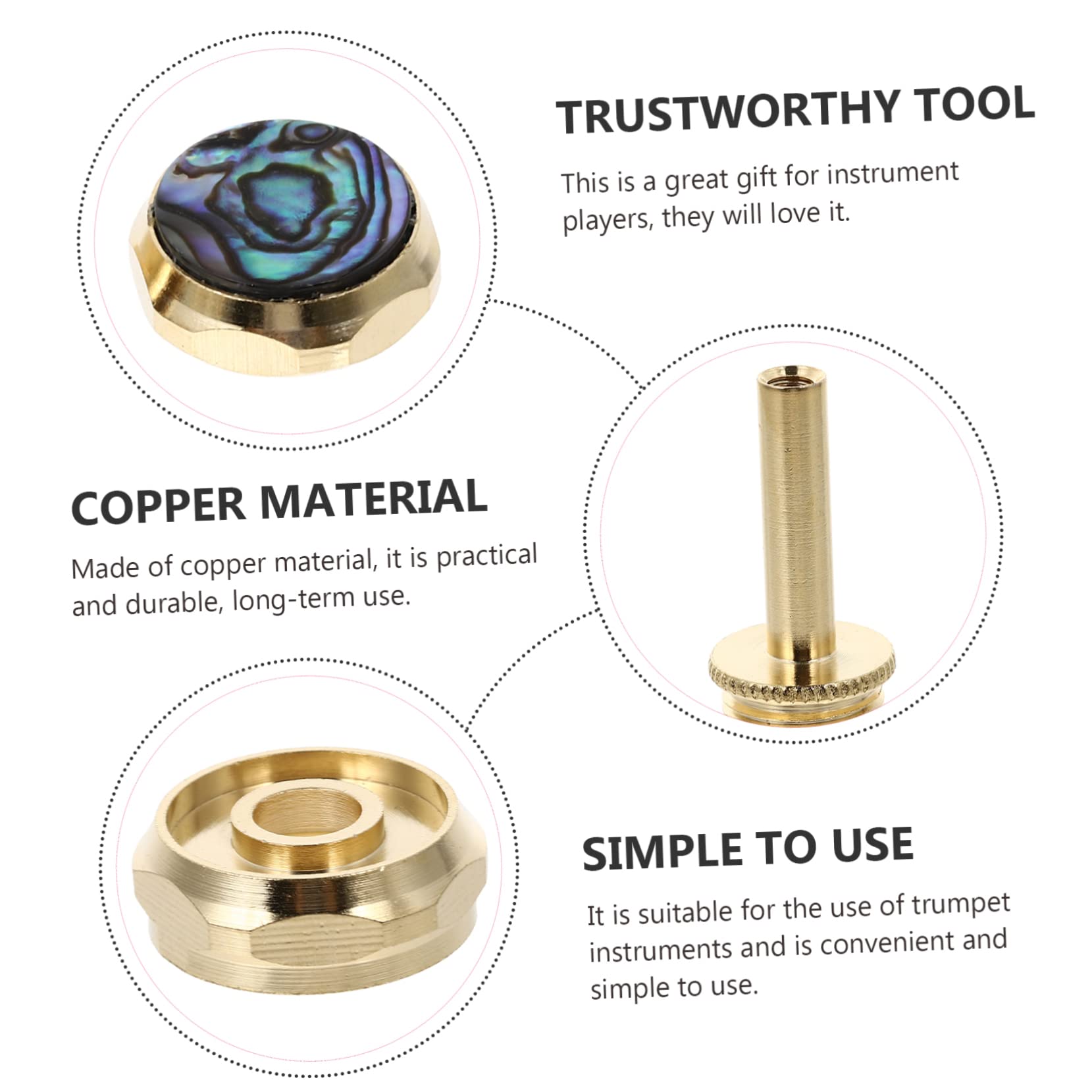TOYANDONA 3pièces Boutons De Trompette Accessoires Pratiques Pour Instruments à Vent Design Élégant Et Parfaits Pour Musiciens