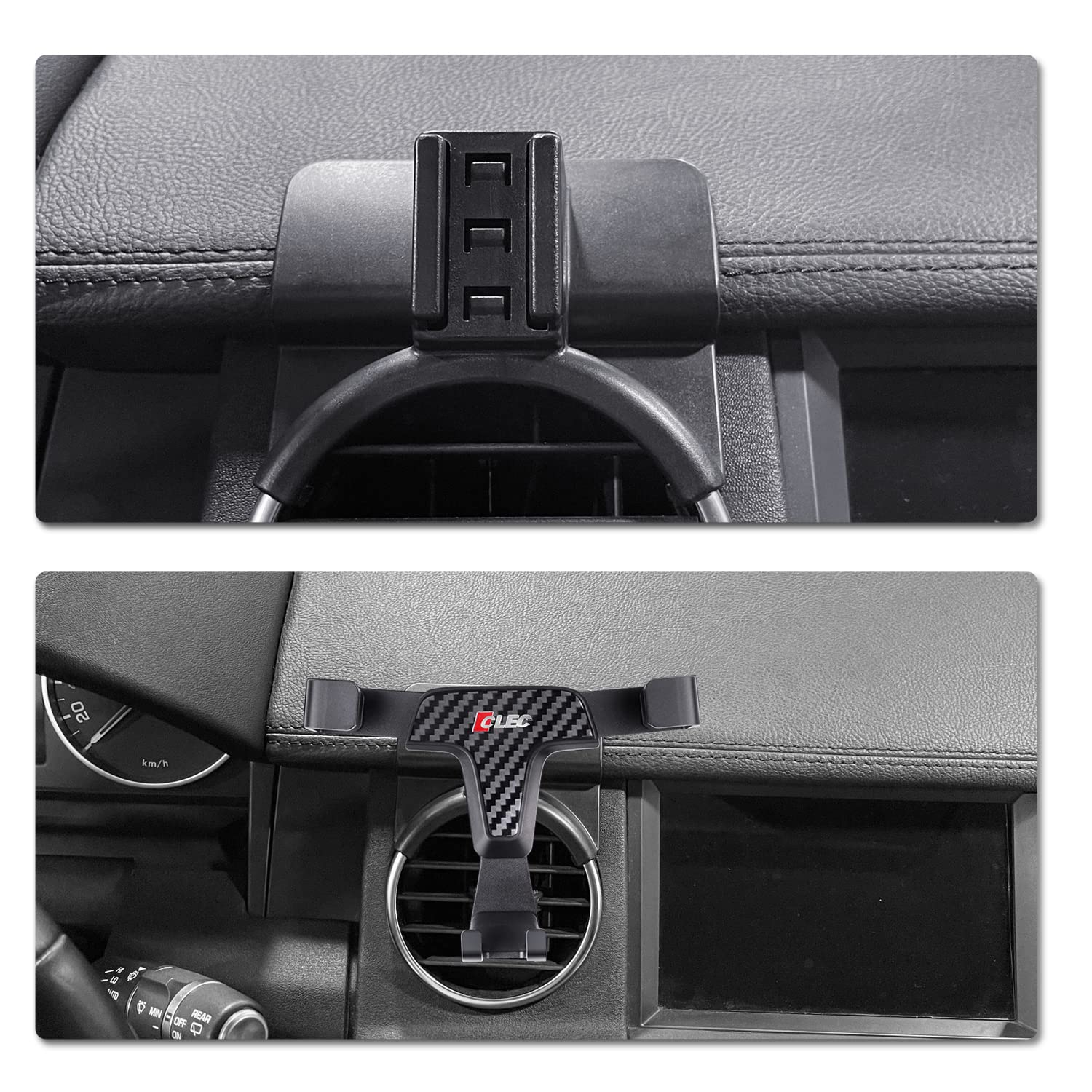 ITrims Supporto per telefono da auto per Land Rover Discovery 4 LR4 2010-2016, supporto regolabile per telefono cellulare, universale, compatibile con la maggior parte degli smartphone (fibra di
