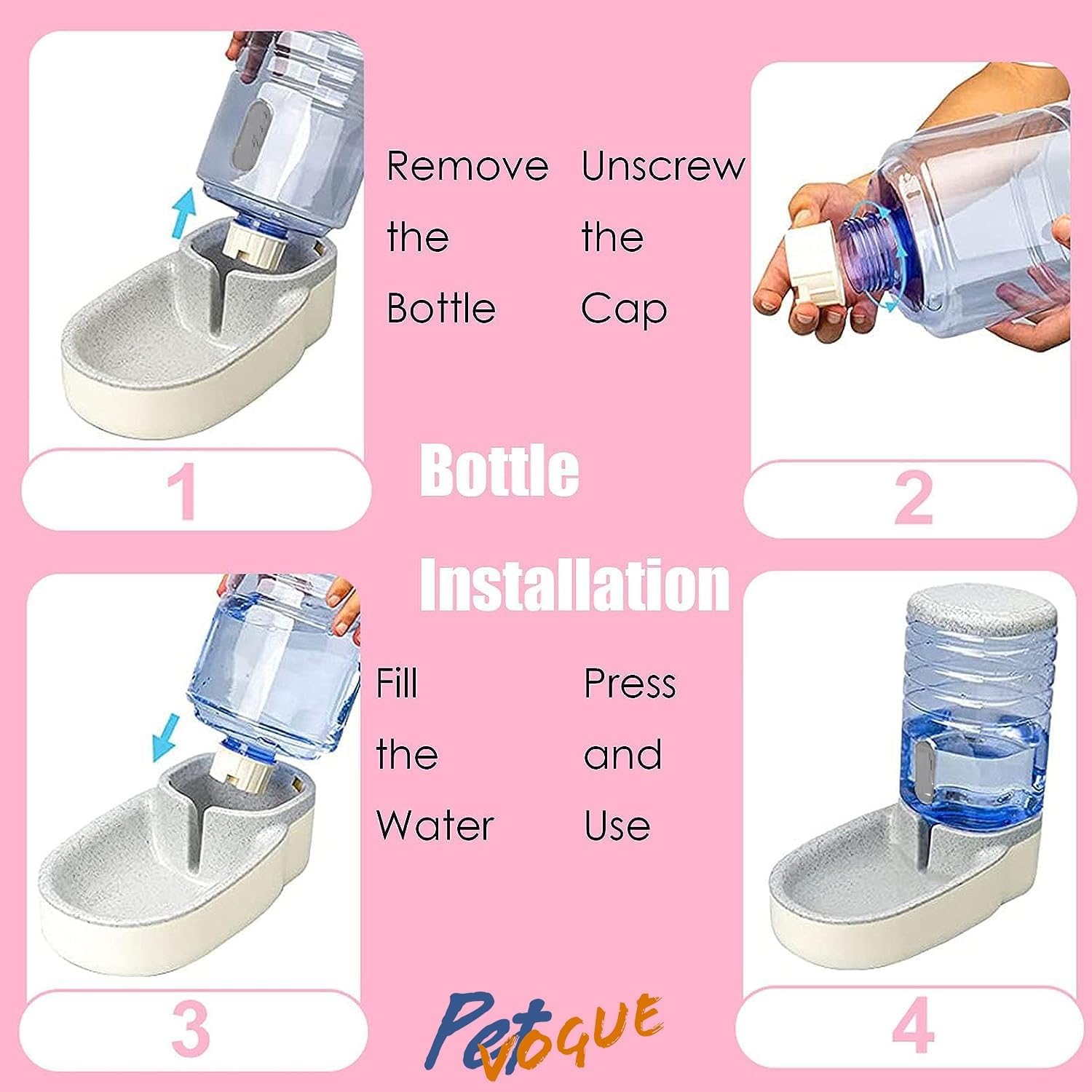 Alimentatore d'acqua per animali domestici, abbeveratoio automatico per animali domestici, dispenser di acqua in plastica per cani e gatti, 3,8 litri