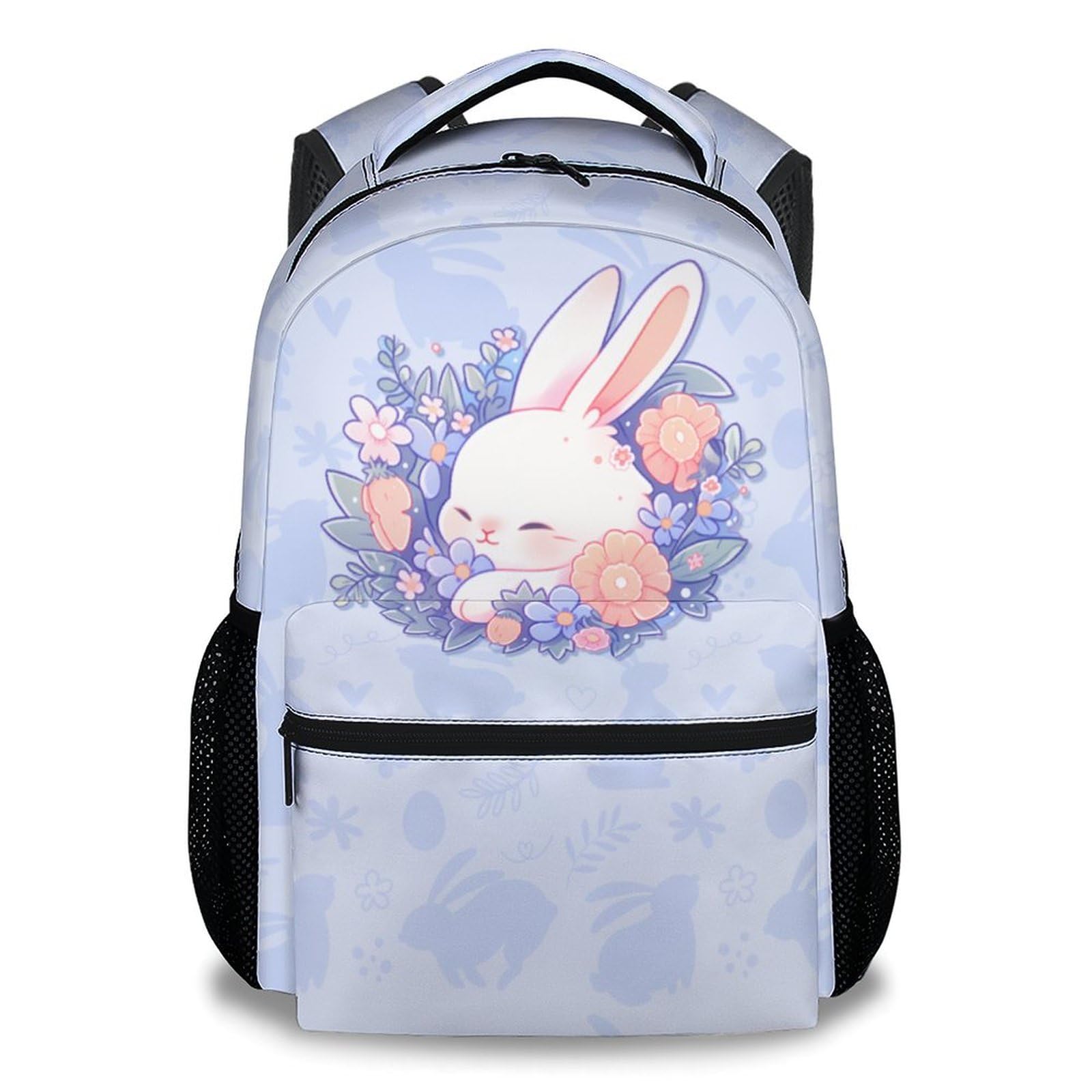 KNOWPHST School Bag for Girls - Durable Aesthetic Kid Backpack - 17 Inch Large Capacity Bunny Bookbag for School, Travel and Camp
