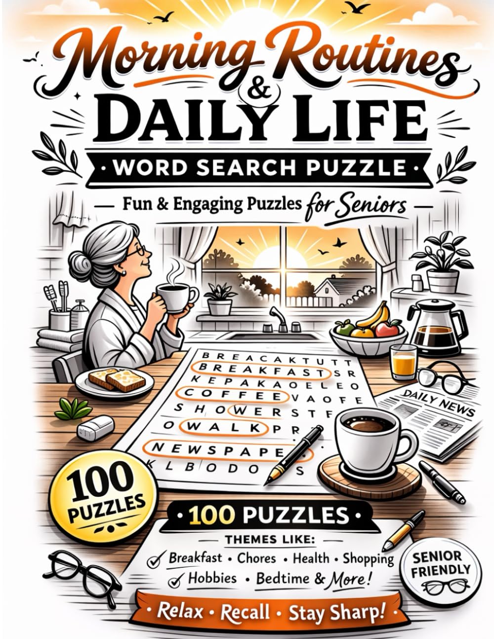 Morning Routines and Daily Life Word Search Puzzle: Fun and Engaging Puzzles for Seniors