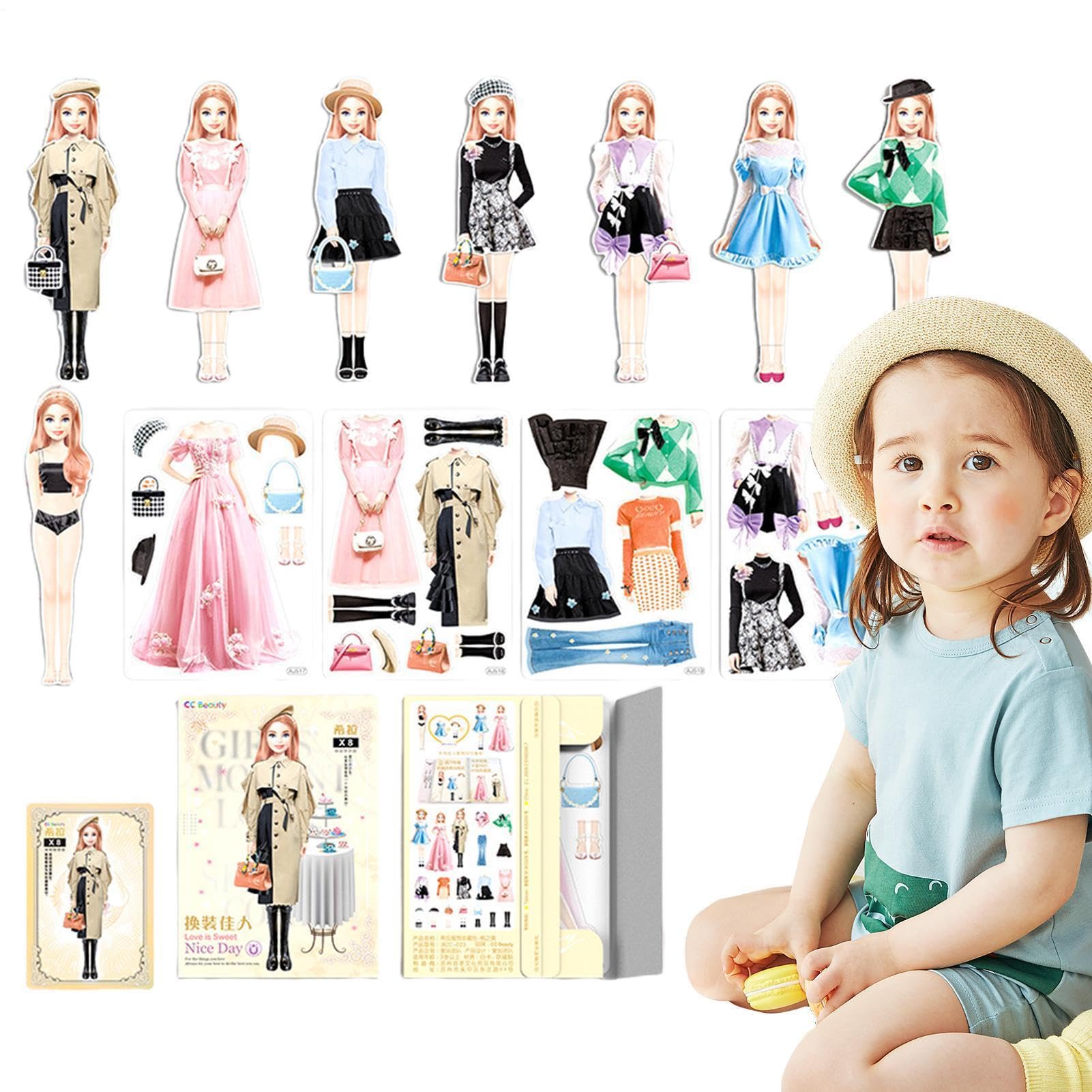 Magnet Paper Dolls for Girls Funny Kids Pretend Activity Toy