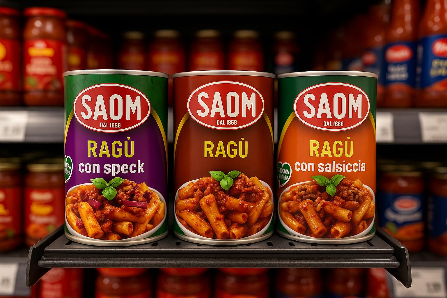 Ragù Pronto in Lattina Assortito 12x180g – Classico, con Salsiccia e con Speck, Ricetta Tradizionale Italiana, Totale 2,16 kg – Sugo Ricco e Gustoso per Pasta, Gnocchi, Lasagne