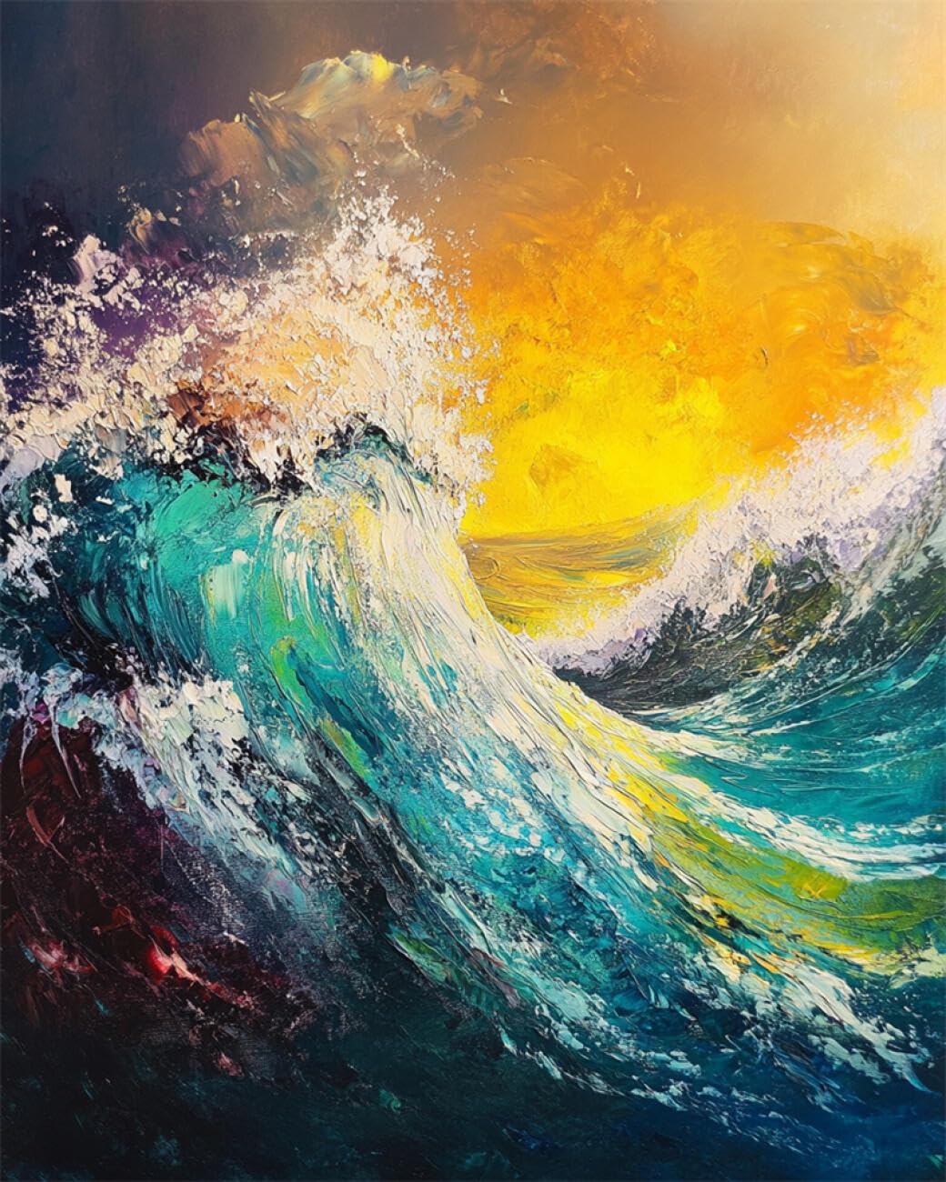 Rkflgew D Iy Embroidery Set Colorful Waves 40X50cm