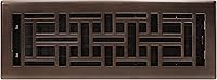 Vista 4 de Decor Grates AJH414-RB Oriental Floor Register, 4x14 Inches, Rubbed Bronze Finish bronce (Rubbed Bronze Finish)