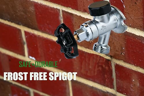 Miniatura 7 de Sillcock antisifón de 10 pulgadas de 12 x 34 pulgadas, a prueba de heladas, babero para grifo al aire libre con accesorios de plomería de 12 pulgada