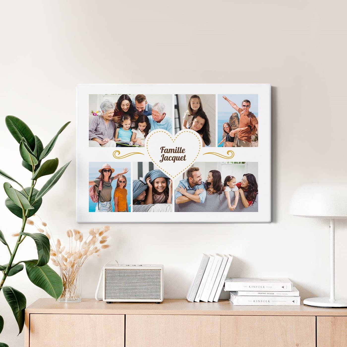 Maverton Image sur Toile - Cadre personnalisable avec votre Photo - pour parents - décoration murale moderne pour couples - souvenir pour jeunes mariés - mariage - noces - Famille - 50 x 70 cm