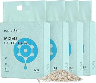 FUKUMARU Tofu Katzenstreu 10.8kg, schnell klumpendes Katzenstreu mit super saugfähigem Material, sofort absorbierend, staubfreies, geringe Spurenbildung, spült in der Toilette，Geruchskontrolle product image