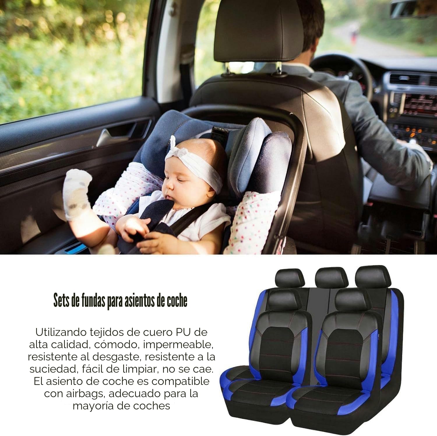 Fundas de Asiento de Coche Universales para Seat Leon MK2, MK3, 1, 2, 3, 5F, Fr