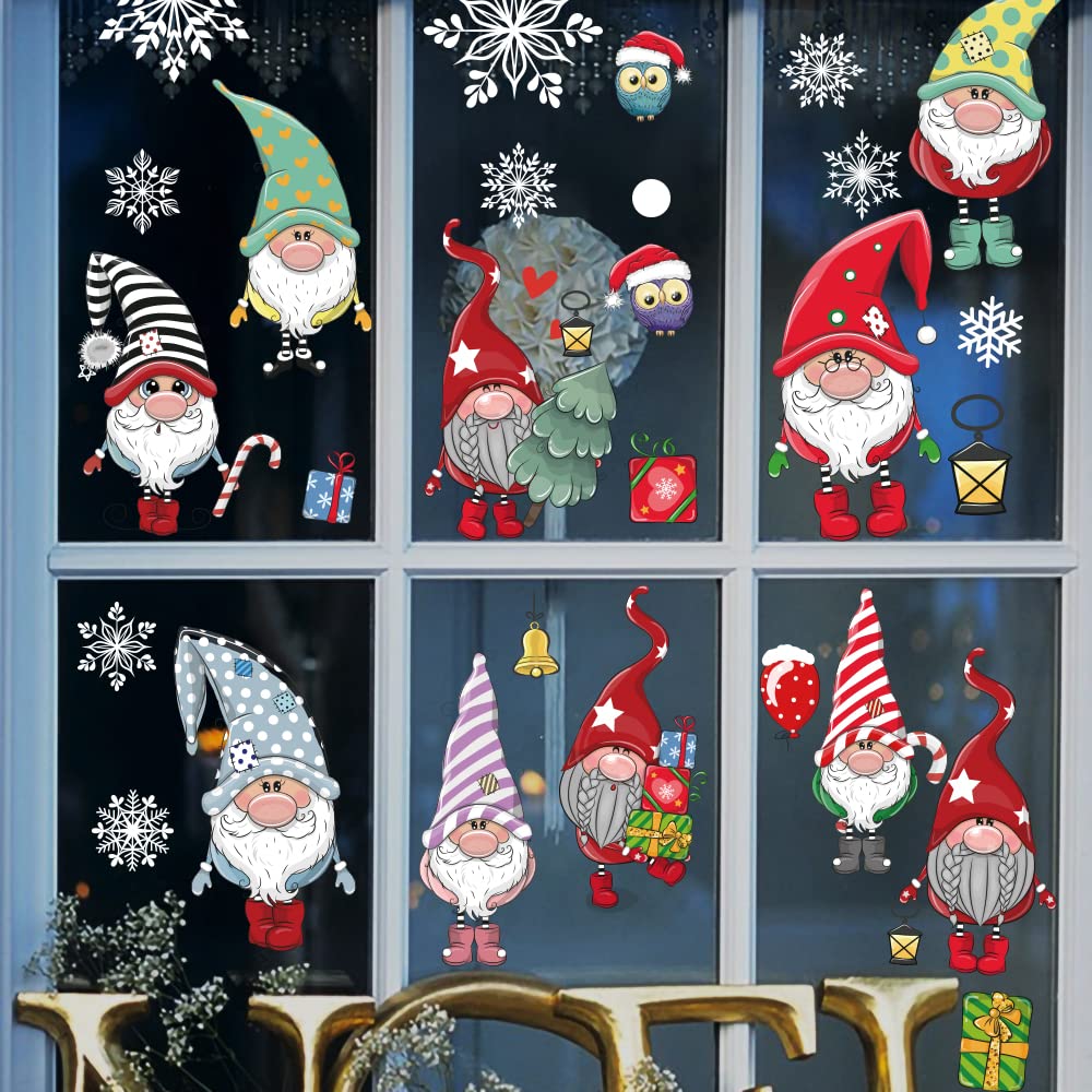 Stickers Fenêtre Noël Réutilisables - Village Hiver Et Flocons De Neige - Déco Vitrine Enfants - Sans Traces