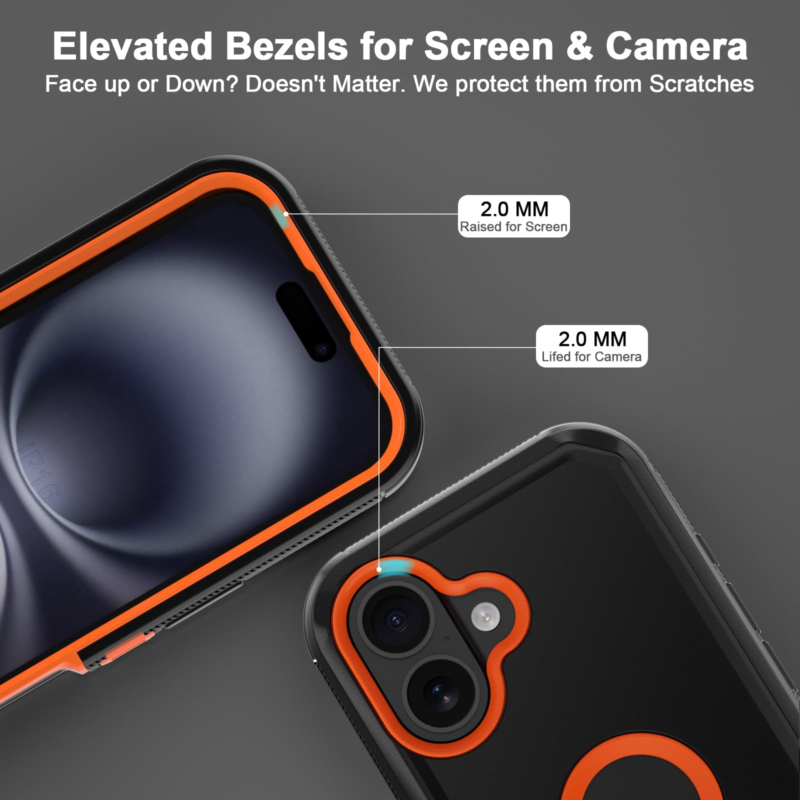 Jiunai for iPhone 16 Case Heavy Duty Rugged Drop Protection