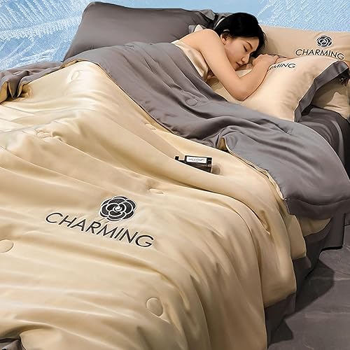 Edredón de algodón fresco y ligero para verano, fresco como helado, manta ligera para verano con doble cara fría, edredón refrescante, edredón de