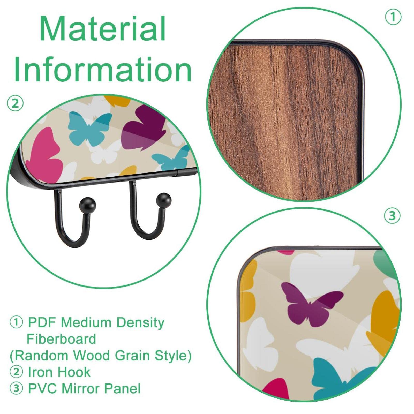 Schmetterling Handtuchhaken Selbstklebend - Kein Bohren - Starke Haftung - Transparent & Edelstahl