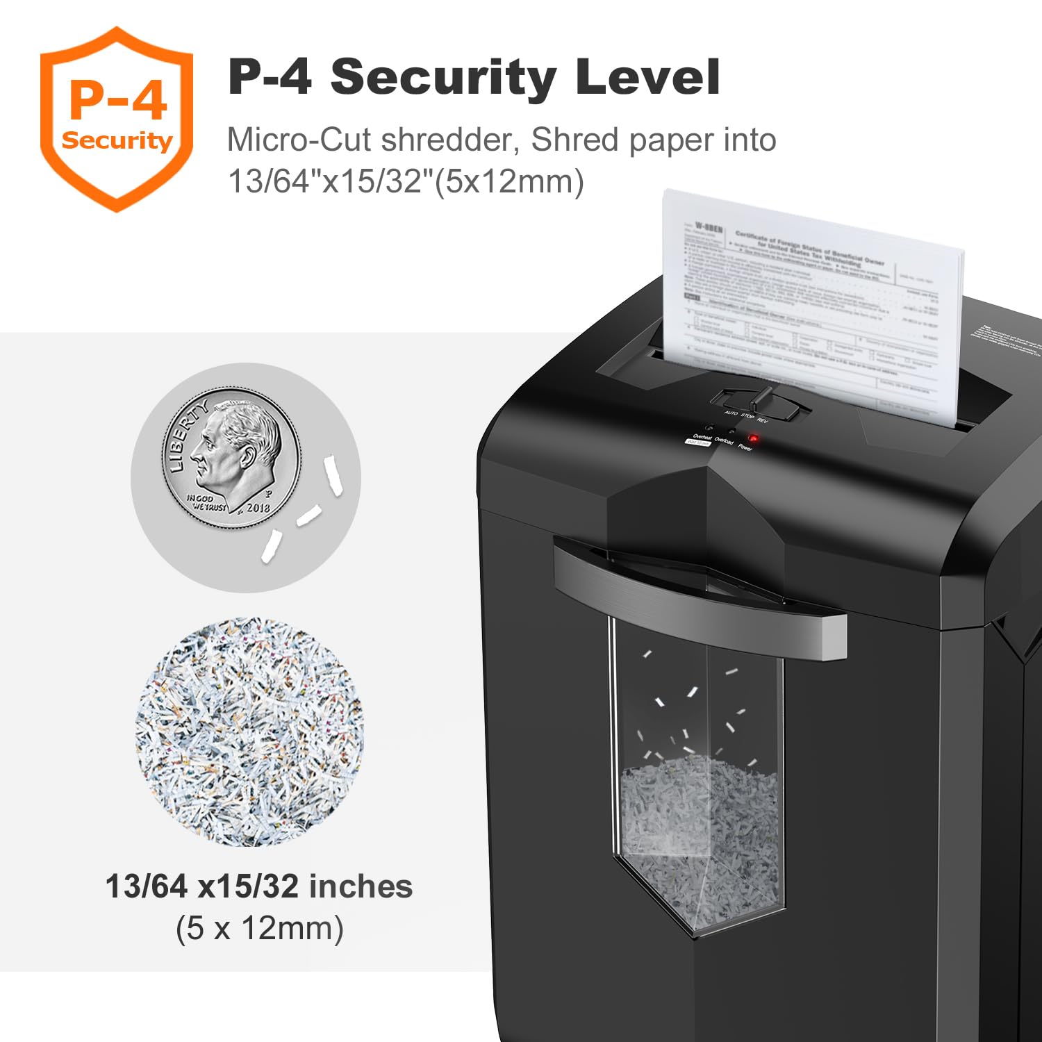Bonsaii 16-Sheet Micro-Cut 60-Min Run Paper Shredder Heavy Duty — Amazon image 3