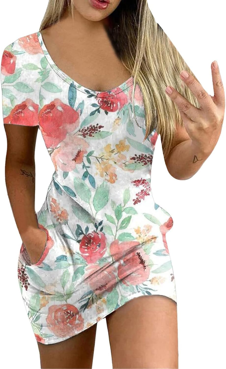 Bawilom Women's Summer Sunflower Bodycon Mini Dress Zimbabwe | Ubuy