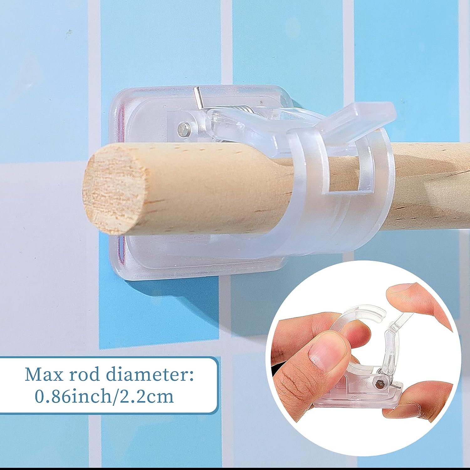 Self-Adhesive Curtain Rod Bracket Drapery Hook Holders no Nail Fixing Rod Holder Curtain Pole Wall Brackets No Screw Towel Rod Hooks for Home Bathroom and Hotel Use (6 Pieces)