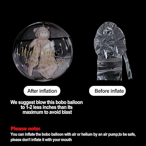 Miniatura 2 de Globos transparentes grandes para rellenar paquete de 13 globos Bobo de boca ancha de 30 pulgadas para relleno, globos transparentes a granel para