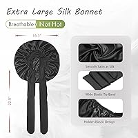 Vista 3 de BONNET QUEEN Silk Bonnet for Sleeping Satin Bonnet Hair Bonnets Large Bonnets Hair Wrap Sleep Cap with Tie Band for Women Curly Hair Braids Locs Agua