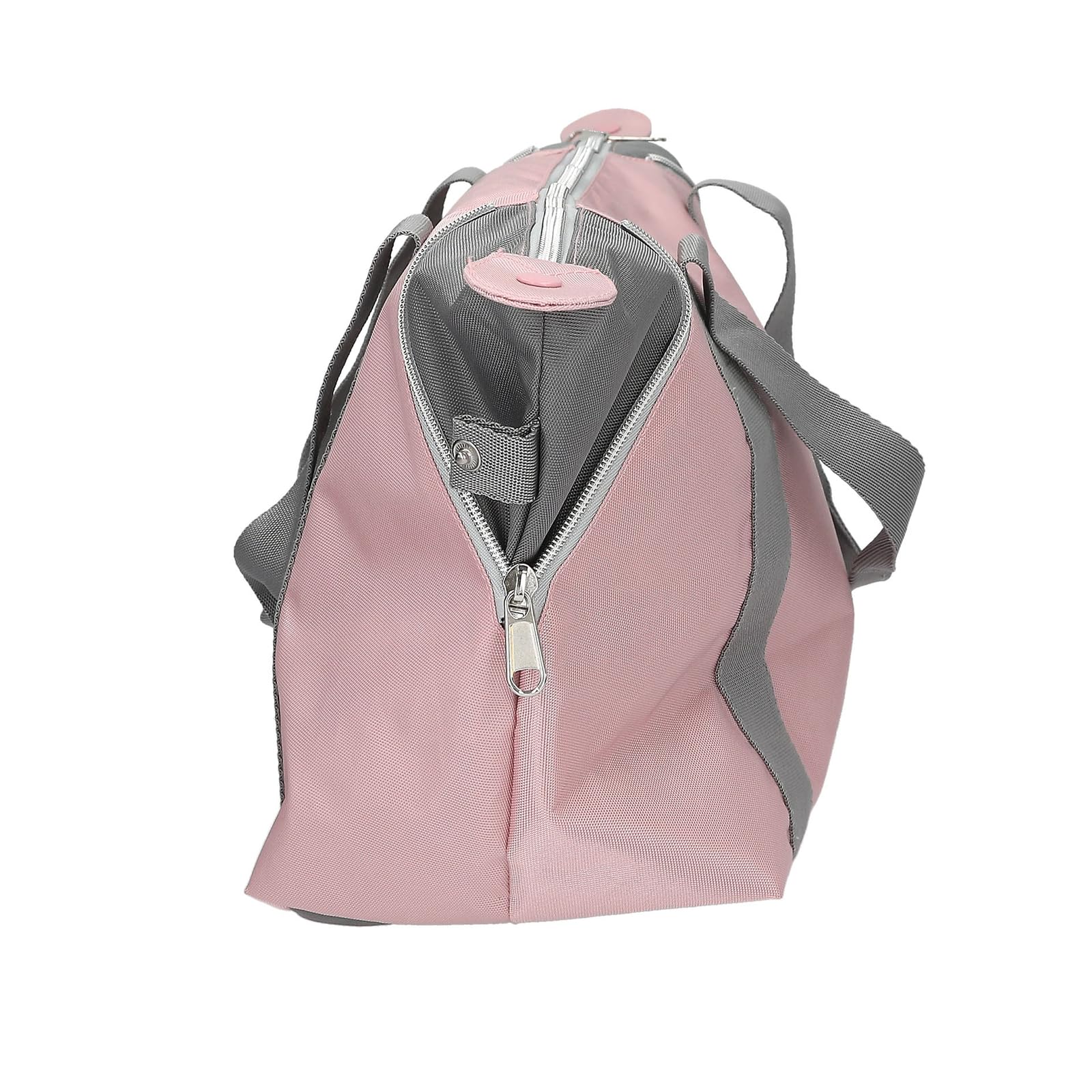 Depesche 13321 TOPModel My BFF - Sac de Sport Rose et Gris, avec Motif de Mannequin et Paillettes, Sac avec Forme Ajustable pour Plus de Place