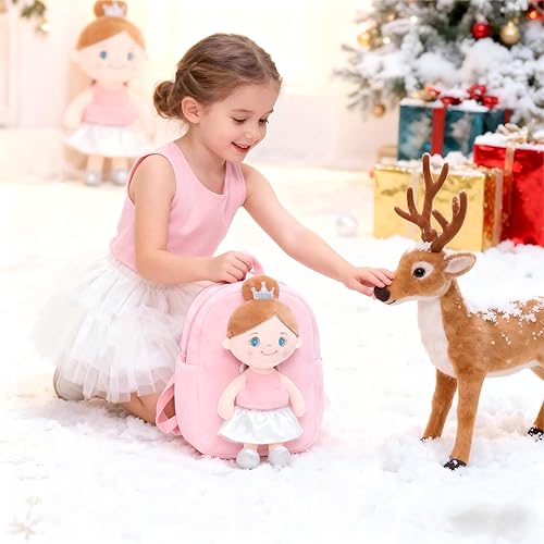 Miniatura 9 de Gloveleya Mochila para niños pequeños con muñeca de trapo, regalos para bebé, niña ángel rosa