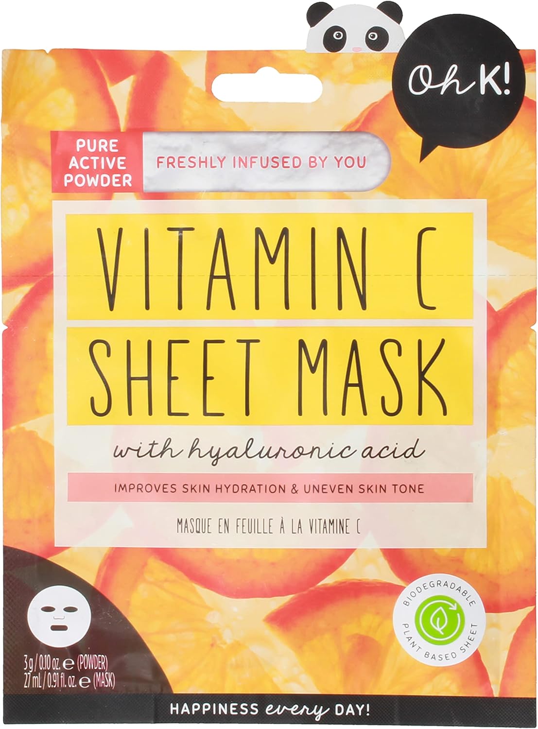 Oh K! Glowing Vitamin C Mask – Hydrating and Moisturizing Face Masks for Men and Women