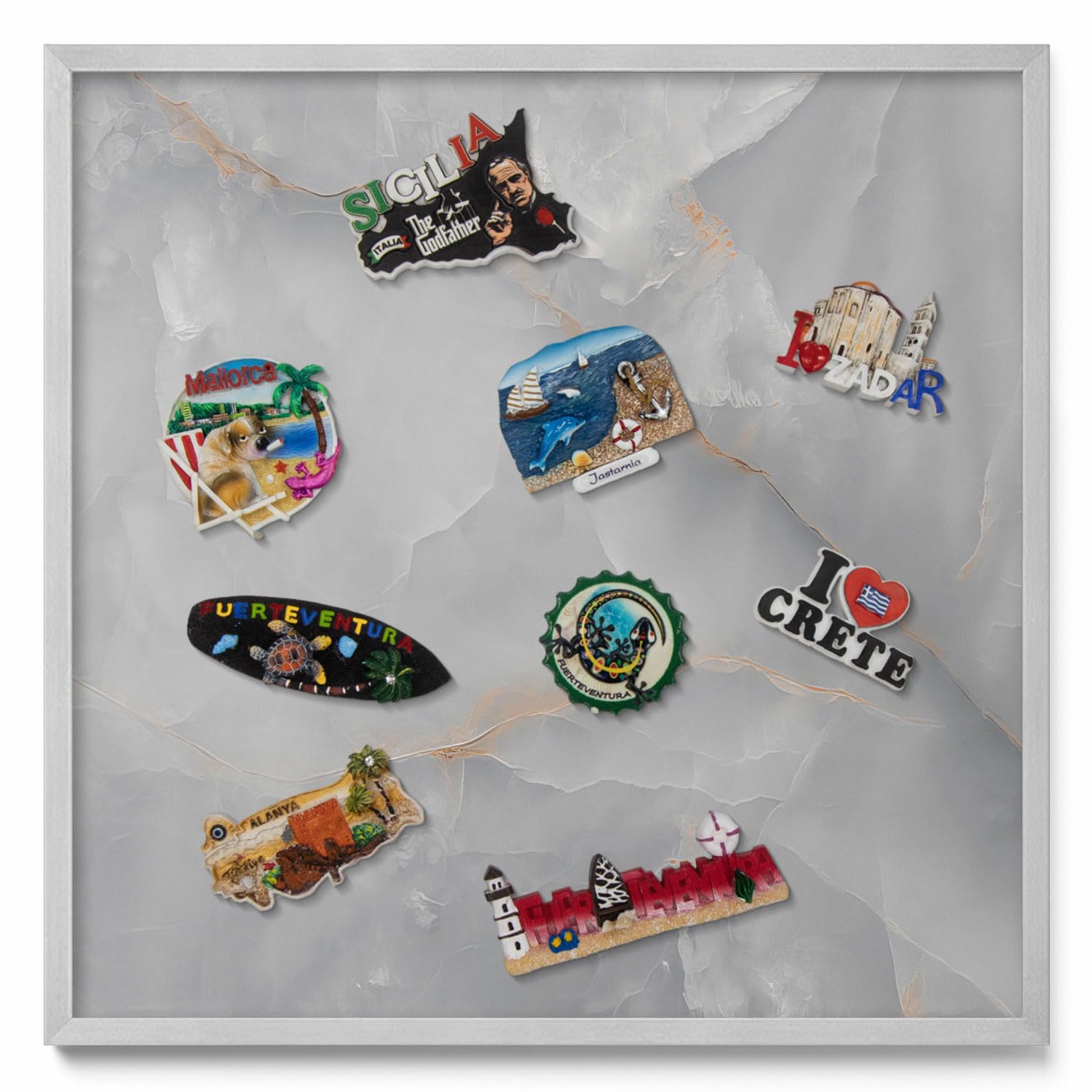 Tableau Aimanté Décoratif 50x50 Cm – Panneau Magnétique Mural Avec Cadre Plastique, Parfait Pour Bureau, Cuisine, Salle D’Étude, Chambre D’Enfant Et Espace Créatif