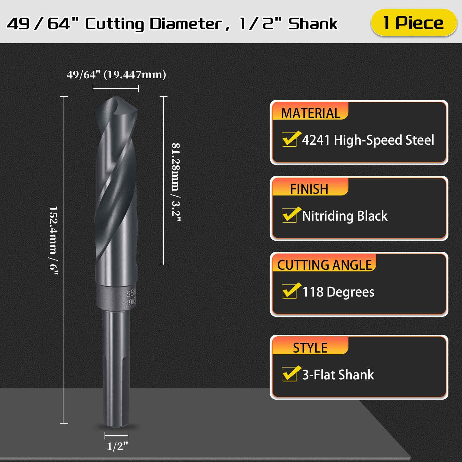 CoCud Drill Bit, 49/64" Cutting Diameter (19.447mm) - Image 2