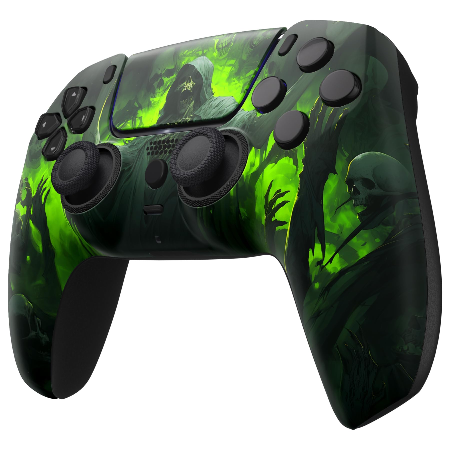eXtremeRate Luna Cover Ricambio per ps5 Controller,Custodia Copertura Frontale Scocca Shell Ridisegnato&Touchpad&Anelli Compatibile con ps5 Joystick BDM 010/020/030/040/050-Carnevale Oscuro