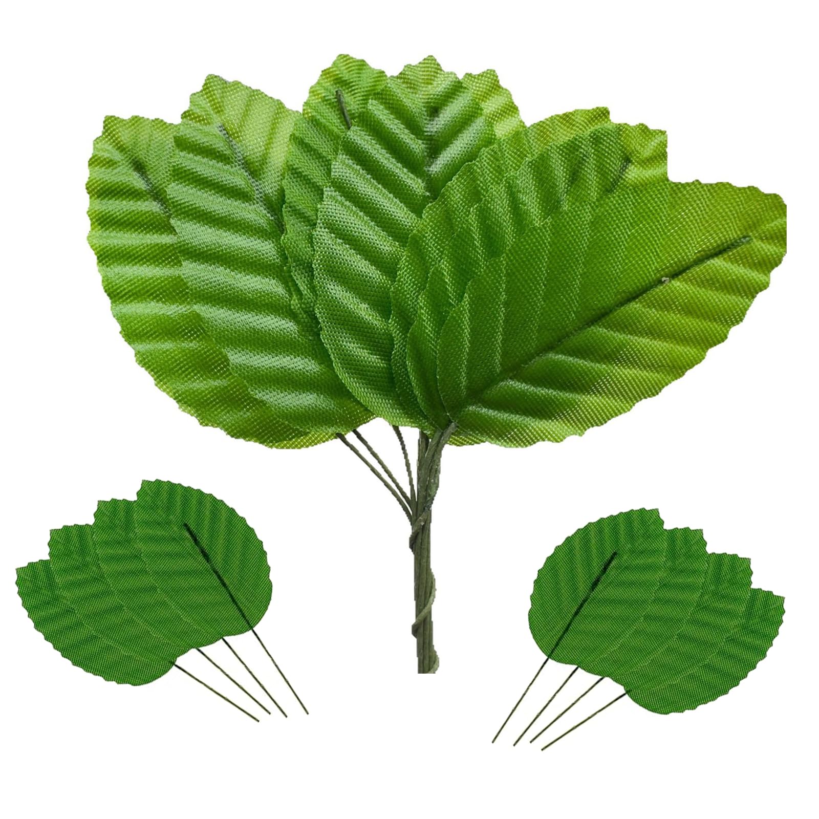200 PCS Fake Leaves, Green Artificial Leaves, Realistic & Natural Wreath Making Supplies, Low-Maintenance Leaf Decor for DIY Crafts, Garden, Wedding & Party Decorations, Handmade Vine Accents