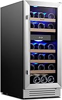 Vista 8 de Yeego Refrigerador de Vino - Refrigerador de Vino de Doble Zona de 15 Pulgadas con Capacidad para 28 Botellas, 40-65°F Refrigerador de Vino