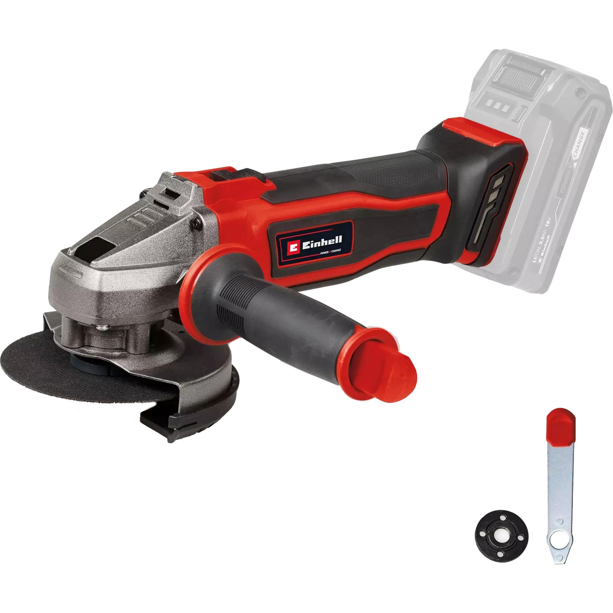 Einhell Smerigliatrice angolare Ø 115 mm senza fili TE-AG 18/115-2 Li Solo Power X-Change (18 V, profondità di taglio 28 mm) Consegnato senza batteria o caricabatterie