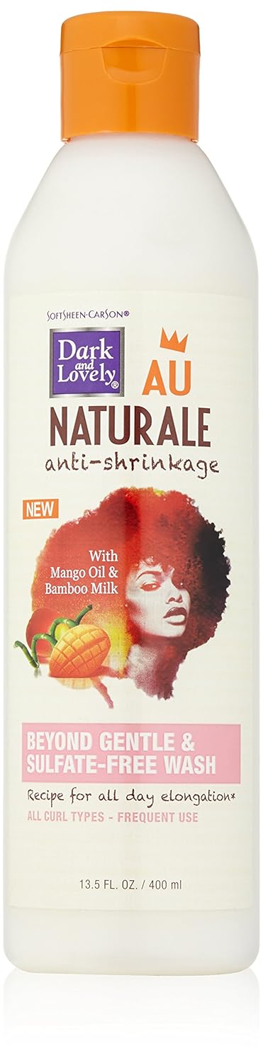 Dark and Lovely Au Natural Anti-Shrinkage Beyond Gentle and Sulfate Free Wash, 13.5 Fluid Ounce