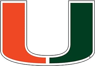 Miami Hurricanes, Orange / Green "U" Large Premium Vinyl Decal, Cornhole,